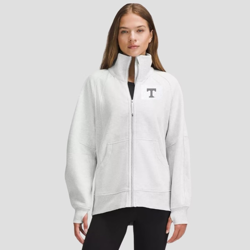 NWT lululemon x TENNESSEE Monochrome Grey Full-Zip Scuba Longline Sweatshirt